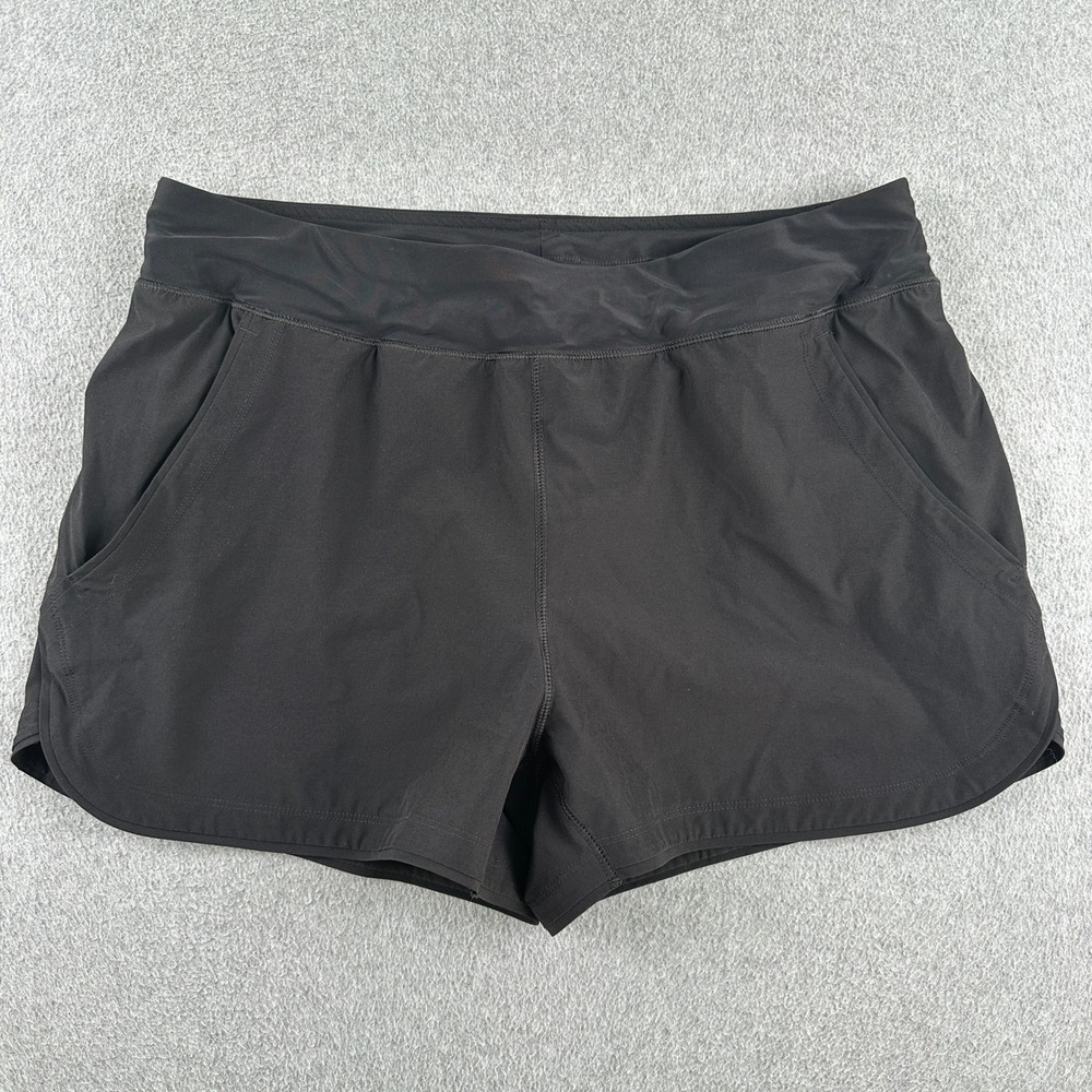 Lands' End Shorts Womens 14 Activewear Black Built-in Liner Pockets